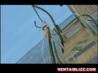 3d hoạt hình hentai streetwalker được fucked lược qua to tentac
