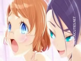 Big Titted 3D Hentai Lesbians Kiss